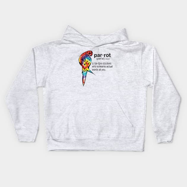 Tie-dye Parrot Kids Hoodie by Einstein Parrot